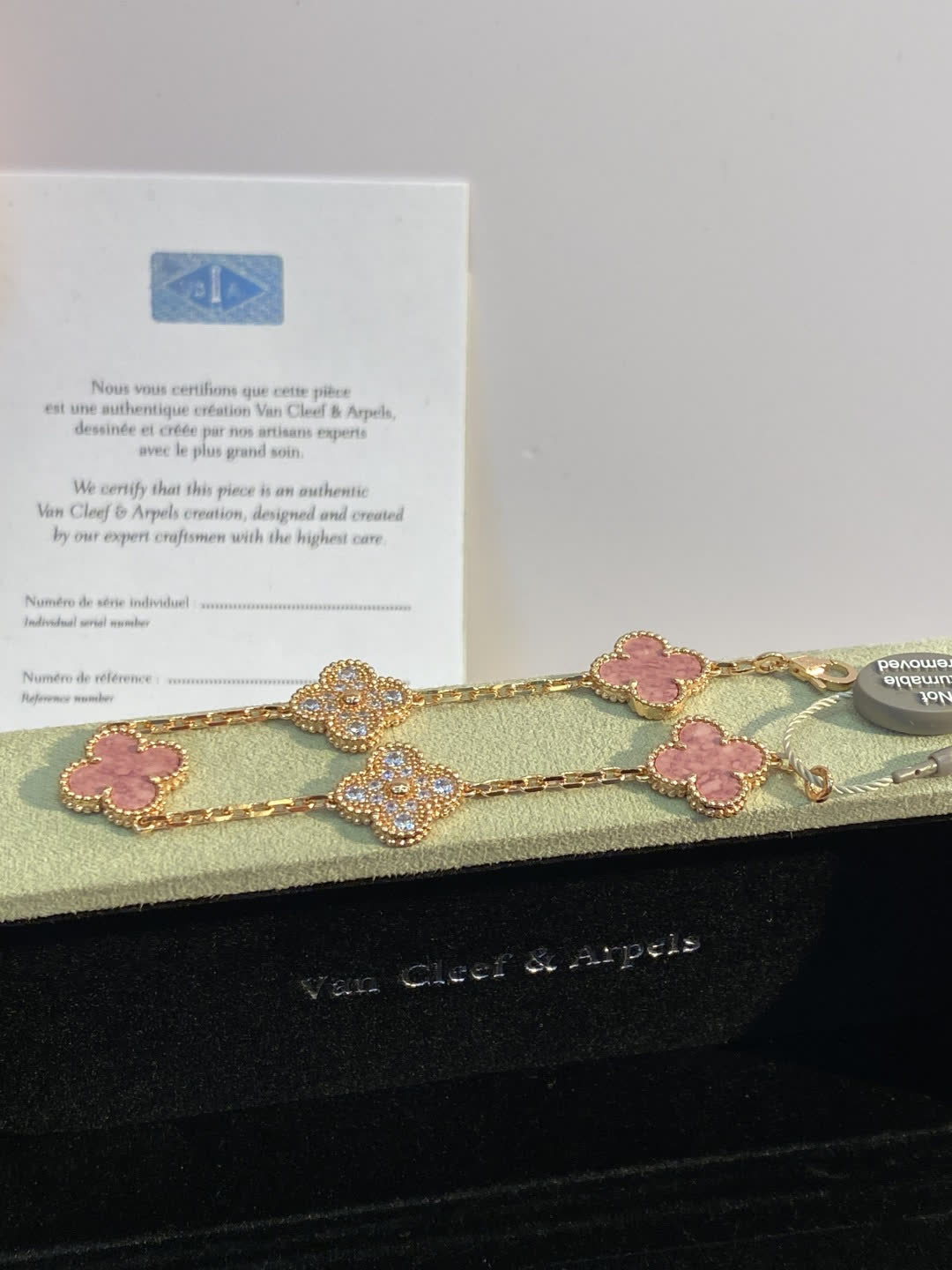 Van Cleef & Arpels Alhambra Pink Enamel Bracelet